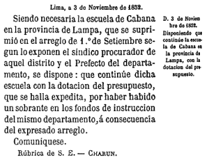 Siendo necesaria la escuela de Cubana enla provincia de Lampa