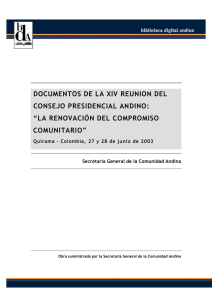 documentos de la xiv reunion del consejo presidencial andino
