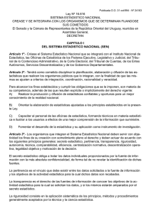 Ley Nº 16.616 SISTEMA ESTADISTICO NACIONAL CREASE Y SE