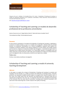 Scholarship of Teaching and Learning: un modelo de desarrollo