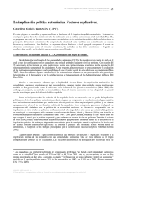 La implicación política autonómica. Factores explicativos. Carolina