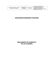 Reglamento de Conducta - Universidad Bernardo O`Higgins