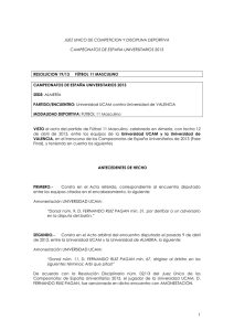 Resolución 19/13: UCAM - Univ. Valencia