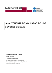 LA AUTONOMÍA DE VOLUNTAD DE LOS MENORES DE EDAD