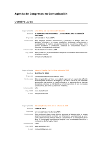 Agenda de Congresos en Comunicación Octubre 2015