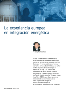 La experiencia europea en integración energética