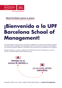 ¡Bienvenido a la UPF Barcelona School of Management!