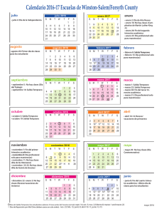 Calendario 2016-17 Escuelas de Winston