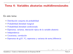 Tema 4: Variables aleatorias multidimensionales