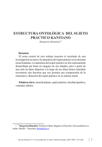 estructura ontológica del sujeto práctico kantiano - Revistas