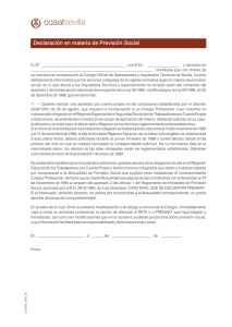 Declaración Provisión Social - Colegio Oficial de Aparejadores y