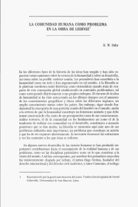 La comunidad humana como problema en la obra de Leibniz