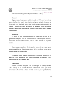Valor Econ&oacute;mico Agregado EVA, (Economic Value Added