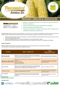 prevención y corrección de carencias de zinc