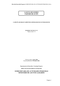 LAGUNA DE GOMEZ PARTIDO DE JUNÍN SUBSECRETARIA DE