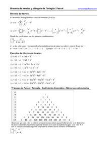 Binomio de Newton y triángulo de Tartaglia / Pascal