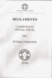 Reglamento futbol femenino - Asociación Paraguaya de Futbol