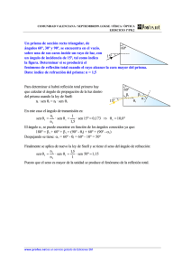 Un prisma de sección recta triangular, de ángulos 60º, 30º y 90º, se
