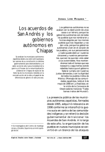 Los acuerdos de San Andrés y los gobiernos autónomos en Chiapas