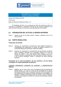 RA Pleno Resumen - Ayuntamiento de Madrid