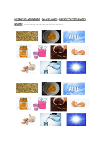 informe de laboratorio – sala de 4 años – diferentes fertilizantes