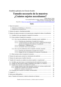 Tamaño necesario de la muestra: ¿Cuántos sujetos necesitamos?