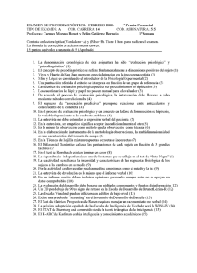 EXAMEN DE PSICODIAGNÓSTICO. FEBRERO 2005.