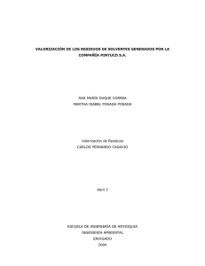 valorizaci&oacute;n de residuos de solventes