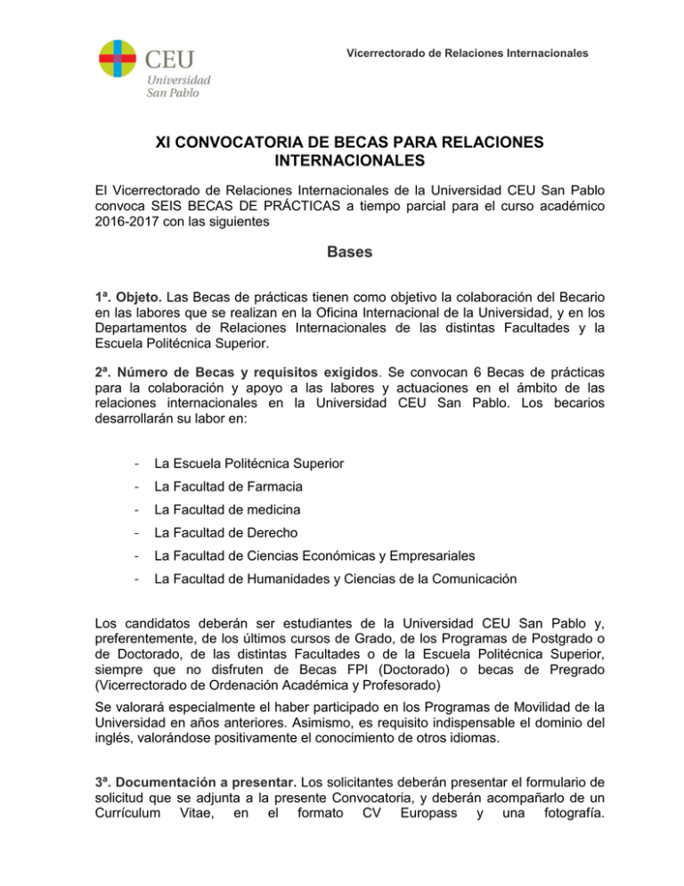 Convocatoria Becas RRII 2016 2017