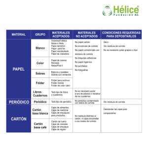 TABLA DE MATERIALES PARA RECICLAR