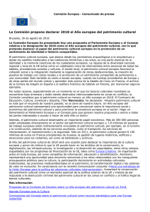 La Comisión propone declarar 2018 el Año europeo del