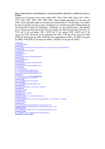 REGLAMENTO DE LA HONORABLE CAMARA DE DIPUTADOS DE