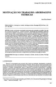 motivação no trabalho: abordagens teoricas