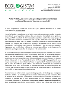 Pacto PSOE-IU, de nuevo una apuesta por la insostenibilidad