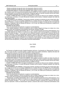 Recibos pendientes de pago del canon de saneamiento: Ejercicio