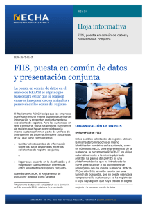 FIIS, puesta en común de datos y presentación - ECHA