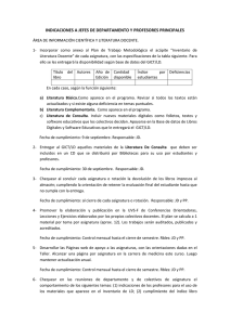 INDICACIONES A JEFES DE DEPARTAMENTO Y PROFESORES