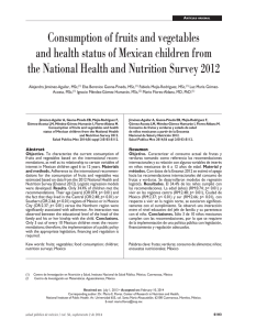 Consumption of fruits and vegetables and health status of Mexican