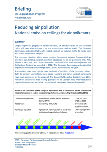 Reducing air pollution - National emission ceilings for air pollutants