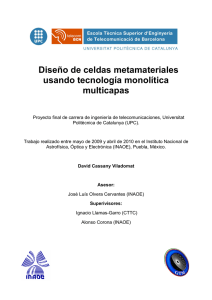 Diseño de celdas metamateriales usando tecnología monolítica