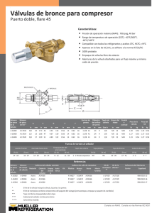 Page 1 Válvulas de bronce para compresor Puerto doble, flare 45