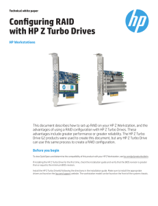 Configuring RAID with HP Z Turbo Drives