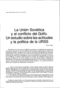 La Union Sovietica y el conflicto del Golfo. Un estudio sobre