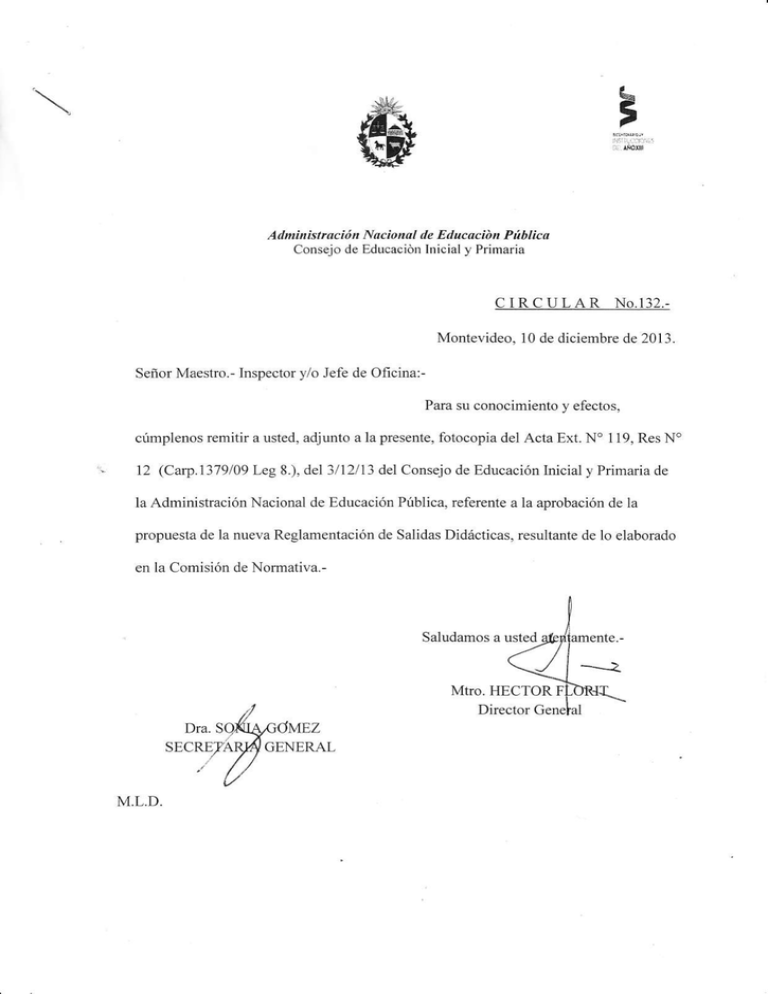 CIRCULAR No.132. - Consejo De Educación Inicial Y Primaria