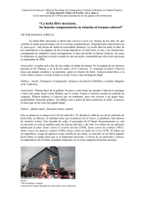 &ldquo;La lucha libre mexicana. Su funci&oacute;n compensatoria en relaci&oacute;n al