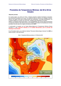 Pronóstico Heladas Región BCP 20-10 al 26-10