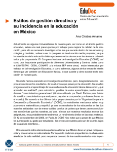Estilos de gestión directiva y su incidencia en la educación en México