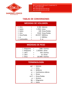 TABLAS DE CONVERSIONES MEDIDAS DE VOLUMEN MEDIDAS