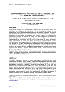 jerarquización y preferencia de valores en los estudiantes de