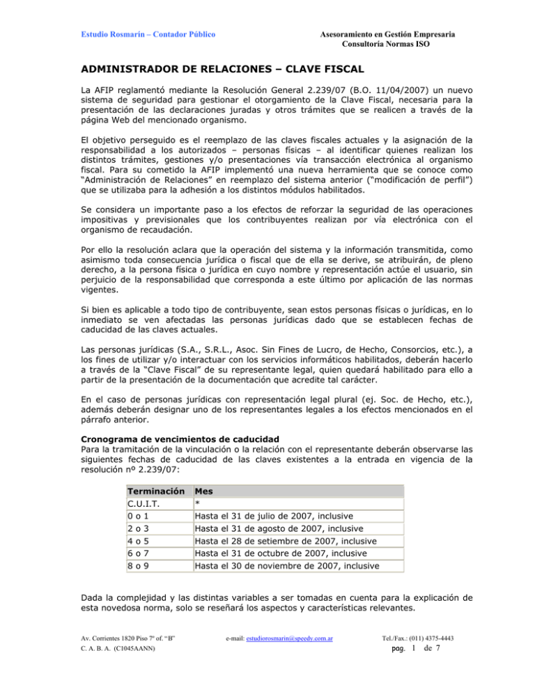 Administrador De Relaciones - Clave Fiscal AFIP